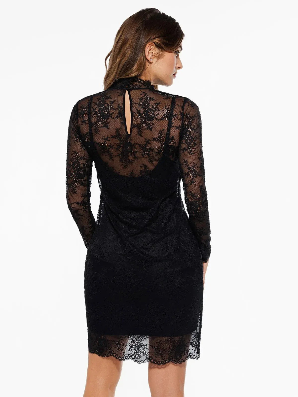 Shapewear Two-In-One Lace Overlay Sculpting Dress