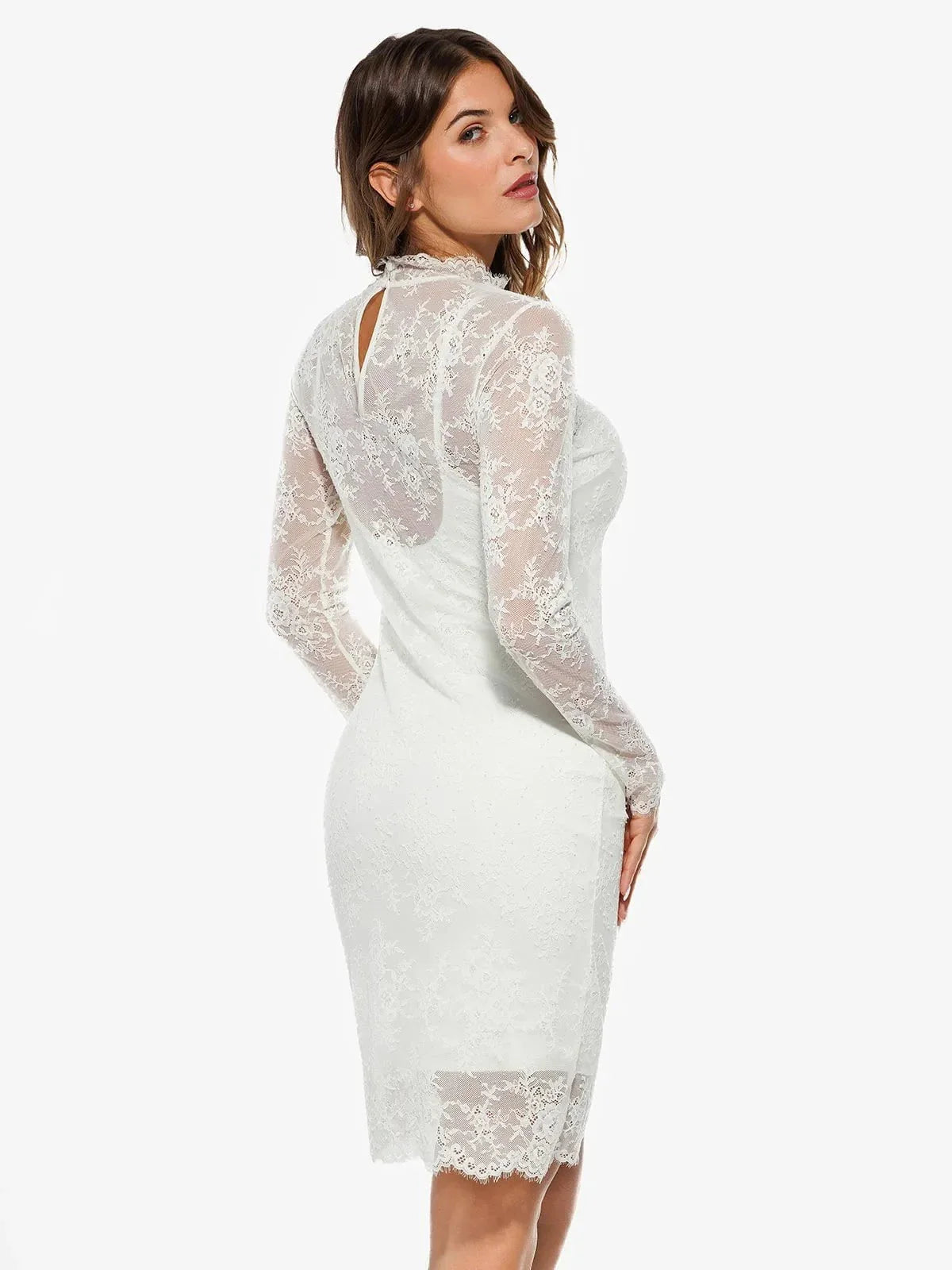 Shapewear Two-In-One Lace Overlay Sculpting Dress