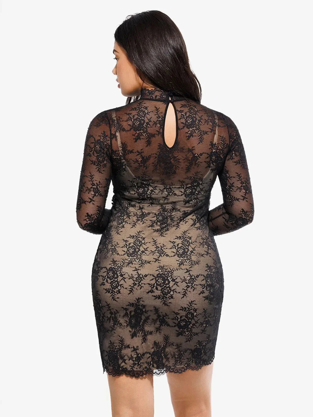 Shapewear Two-In-One Lace Overlay Sculpting Dress