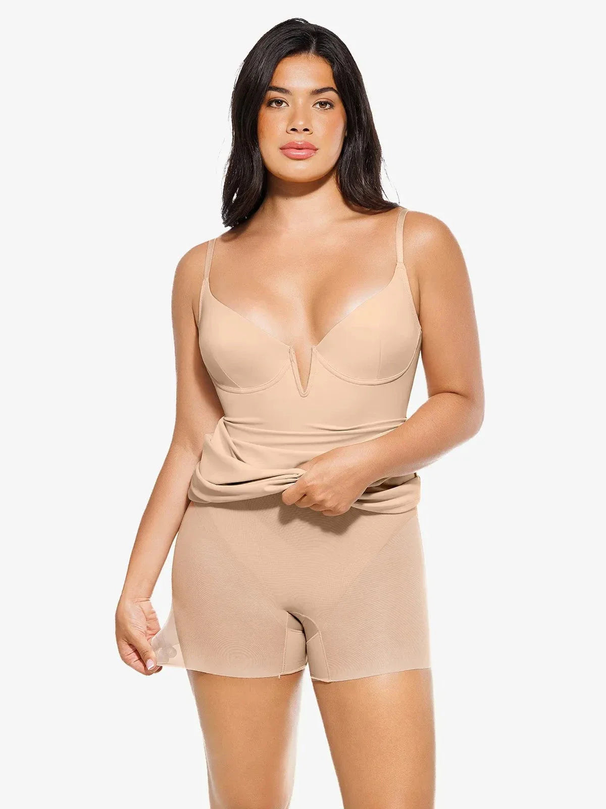 Shapewear Two-In-One Lace Overlay Sculpting Dress